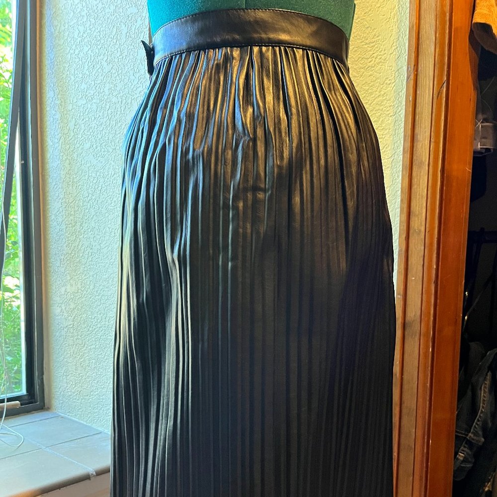 Mid-Length, Vegan Leather Skirt